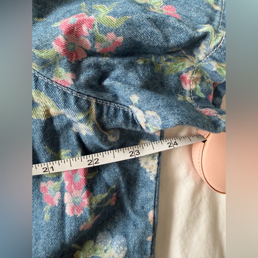 Classic Elements Vintage Button Down Denim Floral… - image 6